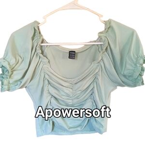 SHEIN Green Ruched Women's Top (0710)